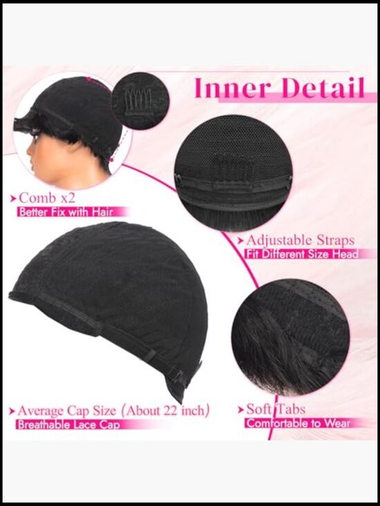 Pixie Cut Wig Human Hair Short Glueless Layered Wig with Bangs Virgin Hair Style